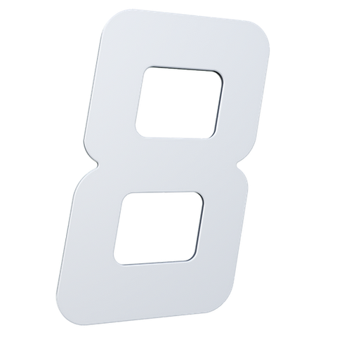 Número 130mm Garbo Font - Branco - Metalmidia 8