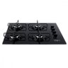 Cooktop Vidro a Gás 4 Bocas 60x46 Bivolt Preto Tron Preto Bivolt - 1