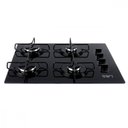 Ver imagem 1 de Cooktop Vidro a Gás 4 Bocas 60x46 Bivolt Preto Tron Preto Bivolt
