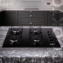 Ver imagem 2 de Cooktop Vidro a Gás 4 Bocas 60x46 Bivolt Preto Tron Preto Bivolt