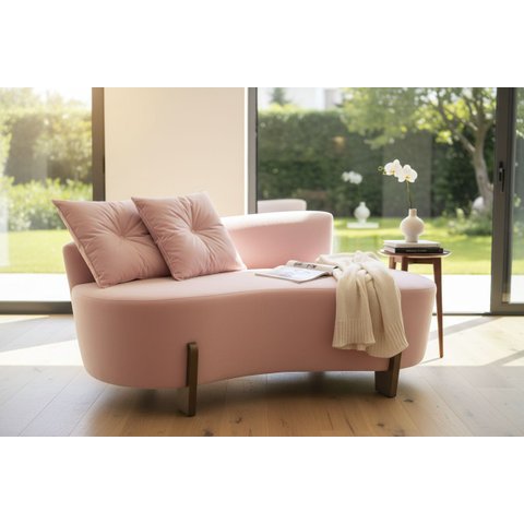 Namoradeira Sofá Feijão Luna 130cm Orgânica Couro