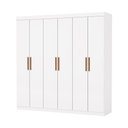 Ver imagem 3 de Guarda Roupa Casal Recife 6 Portas 2 Gavetas com Espelho Carioca Moveis Branco
