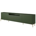 Ver imagem 5 de Rack para Sala de Estar Tv 85 Pol 4 Portas Brise Pés Industrial Dourado Alef I03 Musgo - Lyam Decor