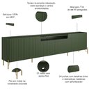 Ver imagem 3 de Rack para Sala de Estar Tv 85 Pol 4 Portas Brise Pés Industrial Dourado Alef I03 Musgo - Lyam Decor