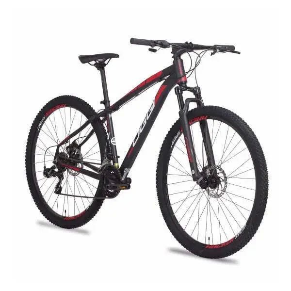 Bike Oggi Hacker Sport 2020 21v Freio a Disco Shimano - Preto/ Vermelho 19  | MadeiraMadeira