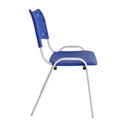 Kit com 4 Cadeiras Iso para Escola Escritório Comércio Azul Base Branca Ecomhome - 5