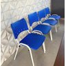 Kit com 4 Cadeiras Iso para Escola Escritório Comércio Azul Base Branca Ecomhome - 9