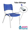 Ver mais imagens de Kit com 4 Cadeiras Iso para Escola Escritório Comércio Azul Base Branca Ecomhome