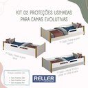 Ver imagem 4 de Cama Evolutiva Ravi Rosa com Pés Amadeirado, Proteção Lateral Usinada e Colchão D33 - Reller Mó