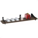 Ver imagem 1 de Prateleira Suspensa Estilo Industrial de Madeira 60cm Fs Pm:marrom-escuro