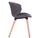 Ver imagem 3 de Kit 2 Cadeiras Anm6717f Anima Office com Costura Matelassê Assento Estofado Pu Chumbo Base Madeira