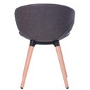 Ver imagem 5 de Kit 2 Cadeiras Anm6717f Anima Office com Costura Matelassê Assento Estofado Pu Chumbo Base Madeira