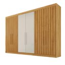 Ver imagem 2 de Guarda Roupa 6 Portas 4 Portas Ripadas Potente com Ripado 100% Mdf Peroba Off White - Móveis Europa