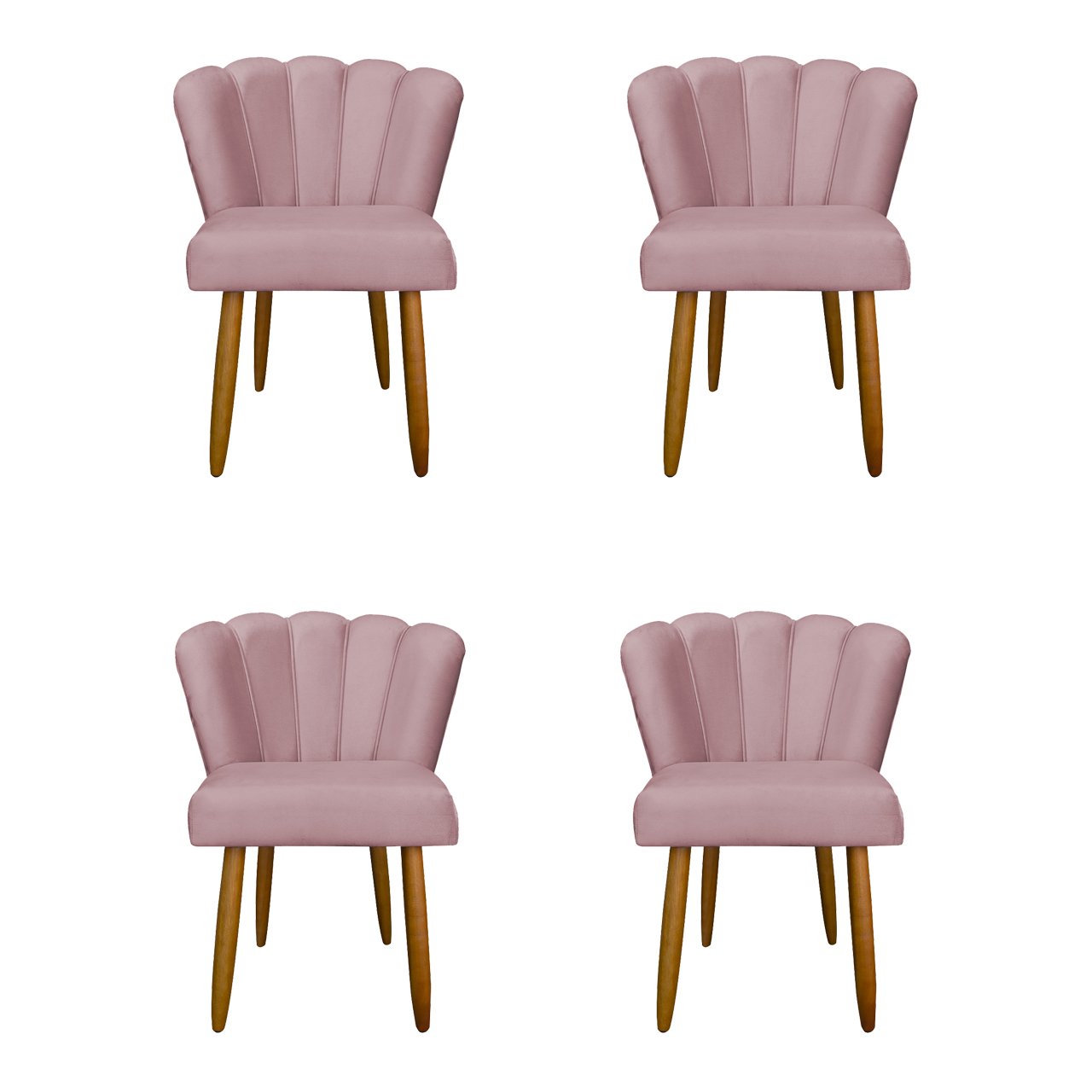 Kit 4 Cadeiras para Mesa de Jantar Flor - Balaqui Decor Cor:rose
