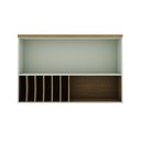 Ver imagem 3 de Armário Aéreo Porta Basculante 120cm Cozinha com Nicho Mdf Cor:mint com Ébano