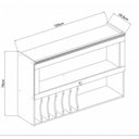 Ver imagem 2 de Armário Aéreo Porta Basculante 120cm Cozinha com Nicho Mdf Cor:mint com Ébano