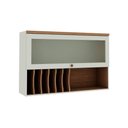 Ver imagem 4 de Armário Aéreo Porta Basculante 120cm Cozinha com Nicho Mdf Cor:mint com Ébano