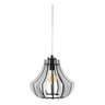 Lustre Luminária Pendente Madeira 23x26cm Rustica Sala Lpc20 - Branco com Borda Preta - 110V/220V (B - 1