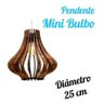 Lustre Luminária Pendente Madeira 23x25cm Rustica Sala Lpa20 - Amêndola Rústica - 110V/220V (Bivolt) - 9