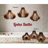 Lustre Luminária Pendente Madeira 23x25cm Rustica Sala Lpa20 - Amêndola Rústica - 110V/220V (Bivolt) - 8