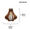 Lustre Luminária Pendente Madeira 23x25cm Rustica Sala Lpa20 - Amêndola Rústica - 110V/220V (Bivolt) - 2