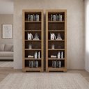 Ver imagem 1 de Kit 2 Estantes de Livros 63CMX187CM Multiuso 5 Prateleiras Flex Marrom/Cinamomo