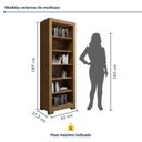 Ver imagem 3 de Kit 2 Estantes de Livros 63CMX187CM Multiuso 5 Prateleiras Flex Marrom/Cinamomo