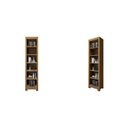 Ver imagem 2 de Kit 2 Estantes de Livros 63CMX187CM Multiuso 5 Prateleiras Flex Marrom/Cinamomo