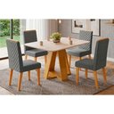 Ver imagem 1 de Mesa Sala Jantar Celeste + 4 Cadeiras Nara Cedro DJ Móveis