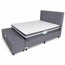 Ver imagem 1 de Kit Cama Box Casal Baú 1,38x1,88 com Cabeceira e Recamier - Cinza