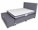Ver imagem 1 de Kit Cama Box Casal Baú 1,38x1,88 com Cabeceira e Recamier - Cinza