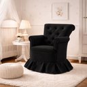 Ver imagem 1 de Poltrona Balanço Amentação Quarto Confortável Descanso Sala Leitura Suede Preto