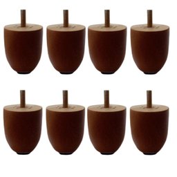 Kit 8 Pé 5cm Madeira Eucalipto Cor Castanho para Sofá, Comada, Rack, Puff, Armário, - 1