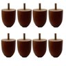 Kit 8 Pé 5cm Madeira Eucalipto Cor Castanho para Sofá, Comada, Rack, Puff, Armário, - 1