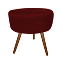 Ver imagem 3 de Kit Poltrona Decorativa Emilia + Puff Redondo Suede Marsala Pés Madeira Mz Decor