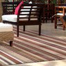Tapete para Varanda e Sala Listrado Marrom com Vermelho 2,5M x 2M Grande - 2