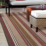 Tapete para Varanda e Sala Listrado Marrom com Vermelho 2,5M x 2M Grande - 3