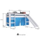 Ver imagem 3 de Cama Elevada com Escorregador e Cortina Bb1000 Branco/azul - Completa Móveis Completa Móveis