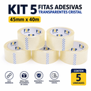 Ver imagem 2 de Kit 5 Fitas Adesivas PP Cristal 45mm x 40m