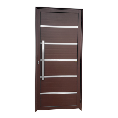 Porta Alumínio Lambril Premium c/Puxador e.Marrom Corten 100 Brimak