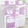 Kit Berço Lilás Para Meninas 8 Peças 100% Algodão Padrão Americano - 1