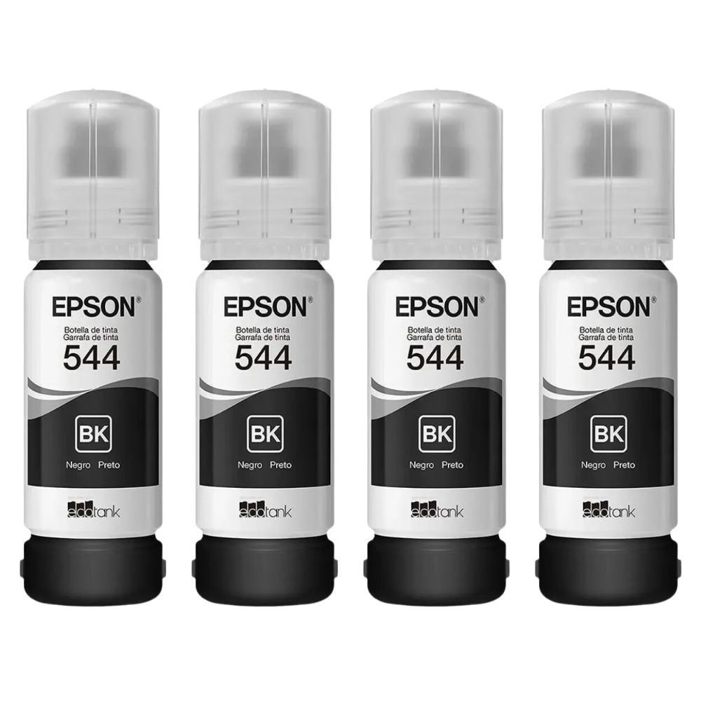 4 Refis Garrafa De Tinta Epson 544 Preto T544120 Madeiramadeira