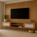 Ver imagem 4 de Conjunto Santorini – Painel Ripado + Rack Suspenso 100% MDF Nature