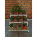 Ver imagem 2 de Prateleira Floreira 3 Andares Dobrável de Madeira Pinus