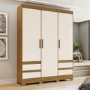 Ver imagem 2 de Guarda Roupa Solteiro Lema 3 Portas e 4 Gavetas Nature/Off White - Móveis Briz