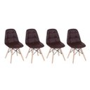 Ver imagem 1 de Kit 4 Cadeiras Eames Eiffel Botonê Marrom