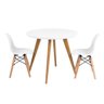 Conjunto Mesa Mini Square Redonda Branca com 2 Cadeiras Eiffel Infantil Branca com base Madeira - 1