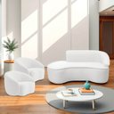 Ver imagem 2 de Kit Divã Recamier Orgânico Marrocos 180cm Lado Esquerdo e 2 Poltronas Amore Bouclé