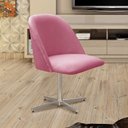 Ver imagem 2 de Poltrona Gaia Decorativa Base Giratoria Metal Suede Confortavel Rosa Bella Decor