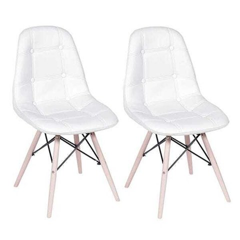 Kit 2 Cadeiras Eames Eiffel Botonê - Branca